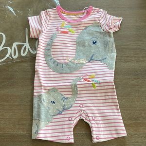 baby Biden | 6-9 mos | romper | ivory + blossom pink